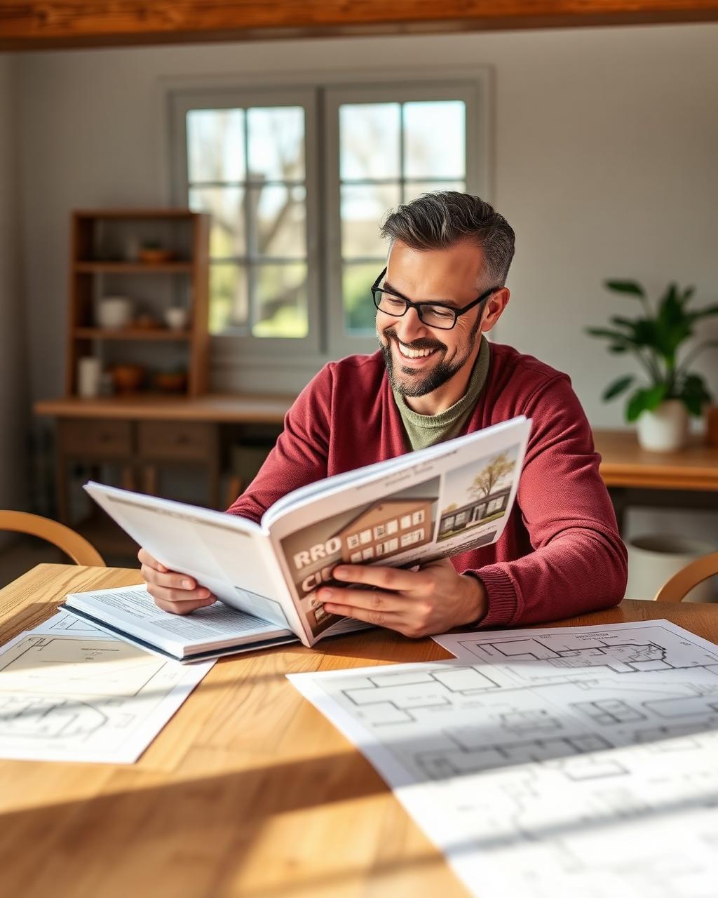 Homeowner reading a renovation guide