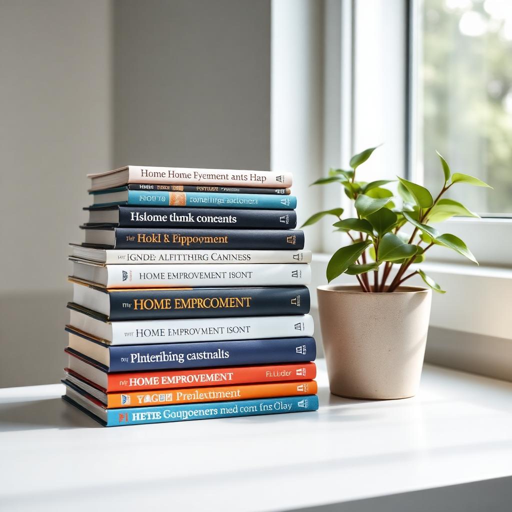 Stack of home improvement books